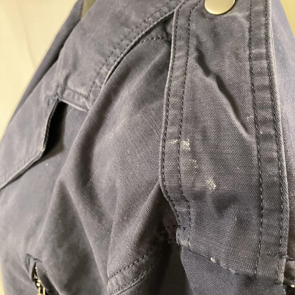 GAP Utility Jacket Womens Large Blue True Indigo Button Up Military Style Cotton - Picture 5 of 16